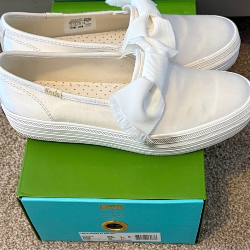 Keds Women's White Sneakers with Bow - Picture 4 of 5